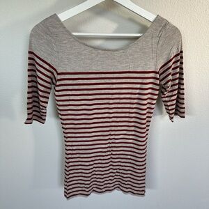 Club Monaco Rusty Red Striped Tee